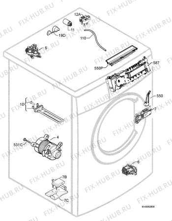 Взрыв-схема стиральной машины Aeg Electrolux L74756 - Схема узла Electrical equipment 268